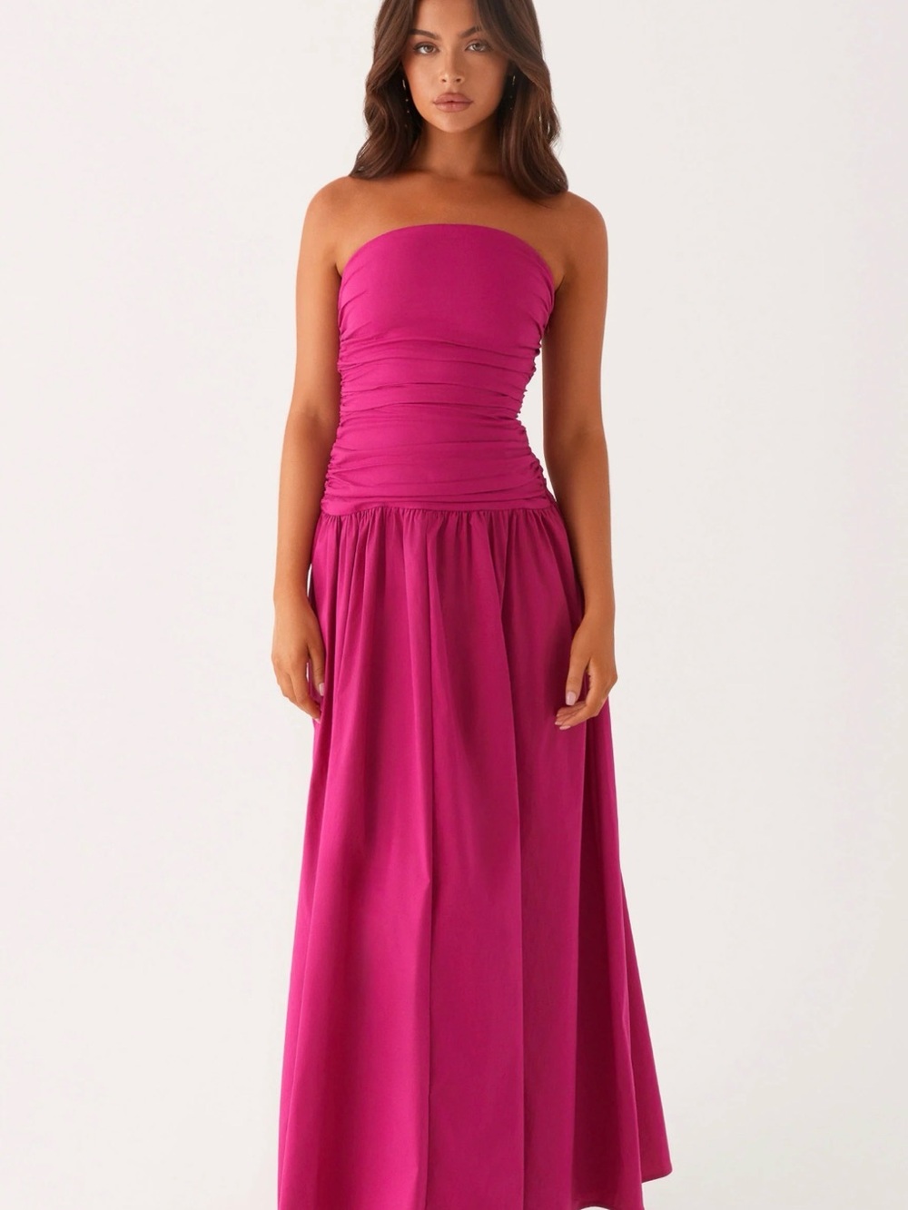 PepperMayo Carmel Strapless Maxi Dress in Fuchsia